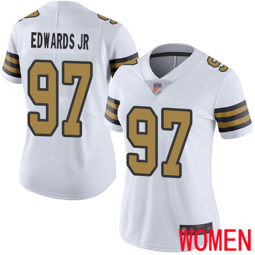New Orleans Saints Limited White Women Mario Edwards Jr Jersey NFL Football #97 Rush Vapor Untouchable Jersey->women nfl jersey->Women Jersey